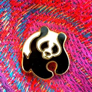 Vintage WWF Panda enamel lapel pin brooch lapel world wildlife bear
